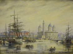 'Princess Dock Hull', oil on canvas board signed and titled by Max Parsons (British 1915-1998),