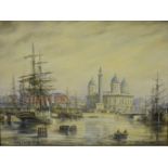 'Princess Dock Hull', oil on canvas board signed and titled by Max Parsons (British 1915-1998),