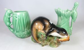 Large Sylvac model of an otter H18cm and two Sylvac jugs (3) Condition Report