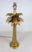 Gilded table lamp in the form of a palm tree,