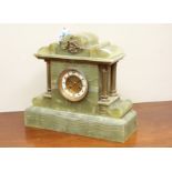 19th century onyx clock mantel clock, W39cm Condition Report <a href='//www.