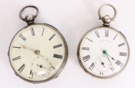 Early Victorian silver key wound pocket watch by Ralph Samuel Chester 1853 no 73636 and a Victorian