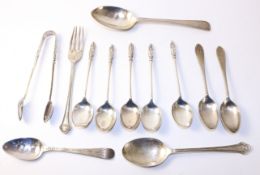 Various hallmarked silver flatware approx 7oz Condition Report <a href='//www.