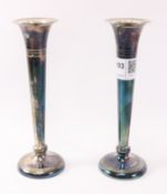 Pair of silver candlesticks and sconces by by S J Rose & Son Birmingham 1965 approx 5.