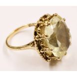 Large quartz 9ct gold ring hallmarked Condition Report <a href='//www.