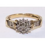 Diamond cluster ring hallmarked 9ct Condition Report <a href='//www.