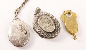 Hallmarked silver locket on chain,