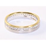 Modern two tone 18ct gold diamond set full eternity ring hallmarked Condition Report