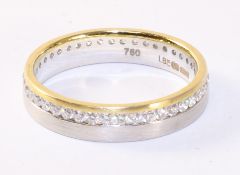 Modern two tone 18ct gold diamond set full eternity ring hallmarked Condition Report