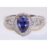 Blue stone cluster dress ring stamped 925 Condition Report <a href='//www.