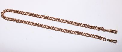 9ct rose gold watch chain,