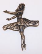 Silver ballerina brooch by A H Darby & Son Birmingham 1946 Condition Report <a