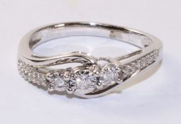 Diamond white gold ring hallmarked 9ct Condition Report <a href='//www.