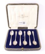 Set of six rat-tail coffee spoons by Cooper Brothers & Sons Ltd Sheffield 1923 retailed by Z