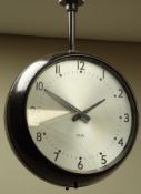 Gent of Leicester double side electric clock, silvered circular Arabic dial in Bakelite case,