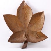 'Lizardman' carved oak leaf dish, by Martin Dutton of Huby,