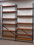 Ladderax type bookcase with twelve adjustable shelves, W185cm, H201cm,