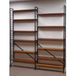 Ladderax type bookcase with twelve adjustable shelves, W185cm, H201cm,