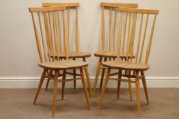 Set four Ercol 'Windsor' light elm and beech stick back chairs Condition Report