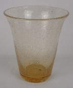 Whitefriars pale amber encased bubble pattern bell shaped vase,