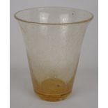 Whitefriars pale amber encased bubble pattern bell shaped vase,