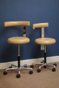 Pair 1960's vintage chrome and leather dentist chairs Condition Report <a