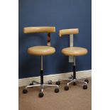 Pair 1960's vintage chrome and leather dentist chairs Condition Report <a