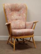 Ercol 'Windsor' light beech finish easy armchair Condition Report <a