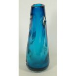 Whitefriars kingfisher blue Knobbly vase/lamp base,