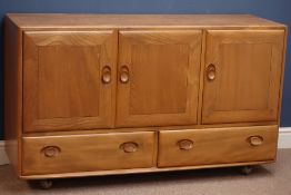 Ercol 'Windsor' light finish elm sideboard, W130cm, H76cm,