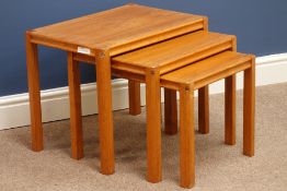 1970s 'Trioh' nest of three teak occasional tables, stamped underneath 'Trioh made in denmark',