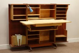 Mid 20th century Mummenthaler & Meier 'Magic Box' - teak metamorphic desk/cabinet,
