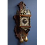 Dutch style wall hanging clock, with Atlas figure