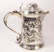 George III silver tankard by Thomas Wallis London 1863 with inscription cartouche 'Cleveland