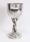 Early 20th century Chinese silver goblet, by Wang Hing,