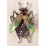 Continental enamel and marcasite insect brooch stamped 935 Condition Report <a