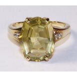 Lemon citrine ring hallmarked 9ct Condition Report <a href='//www.davidduggleby.