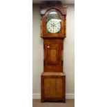 19th century oak and mahogany longcase clock 30 hour movement,
