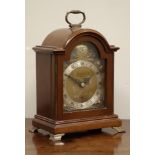 20th century walnut cased Elliot mantle clock, break arched form, engraved dial,