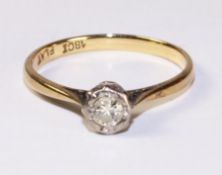 Single stone diamond ring stamped 18ct plat Condition Report <a href='//www.