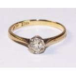 Single stone diamond ring stamped 18ct plat Condition Report <a href='//www.