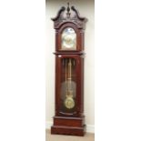 Reproduction 'Windsor' mahogany longcase clock,