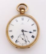 Early 20th century Omega gold-plated pocket watch the movement signed OMEGA Condition