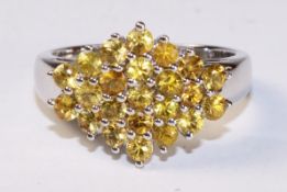 Yellow sapphire multi-stone ring stamped 925 Condition Report <a href='//www.