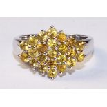 Yellow sapphire multi-stone ring stamped 925 Condition Report <a href='//www.