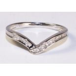 Baguette and round diamond wishbone ring hallmarked 9ct Condition Report <a