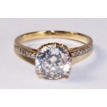 Dress ring with diamond shoulders hallmarked 9ct Condition Report <a