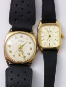 Gudax vintage hallmarked 9ct gold wrist watch,