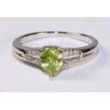 Ambilobe sphene and diamond ring hallmarked 9ct Condition Report <a