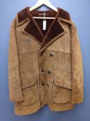 Brown Sheepskin coat with leather buttons,